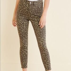 Good American good waist cropped leopard j…